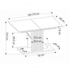 Išskleidžiamas valgomojo stalas FABIO