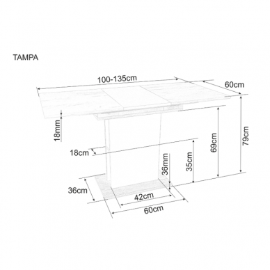 Stalas Tampa 1