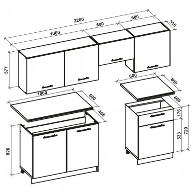 Virtuvės komplektas HL  358 1